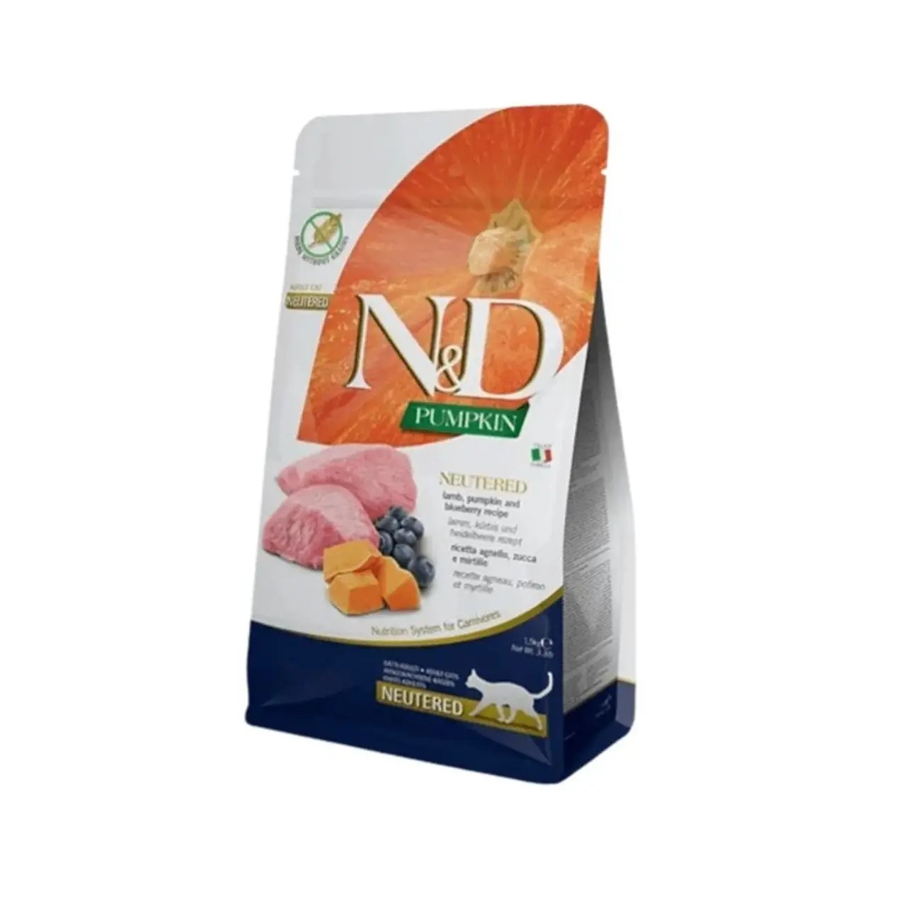 Сухий корм Farmina N&D Grain Free Neutered Adult для дорослих котів ягня гарбуз та чорниця 300 г Сухий корм Farmina N&D Grain Free Neutered Adult для дорослих котів ягня гарбуз та чорниця 300 г