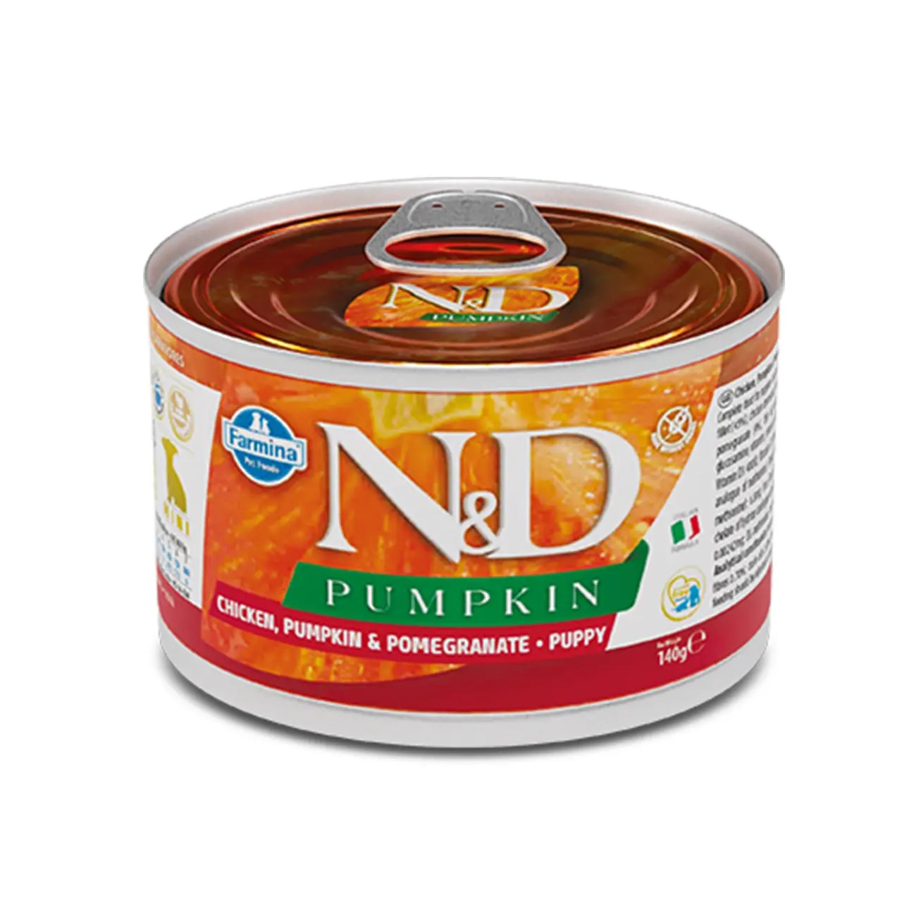 Вологий корм Farmina N&D Grain Free для цуценят з гарбузом куркою гранатом 140 г Вологий корм Farmina N&D Grain Free для цуценят з гарбузом куркою гранатом 140 г