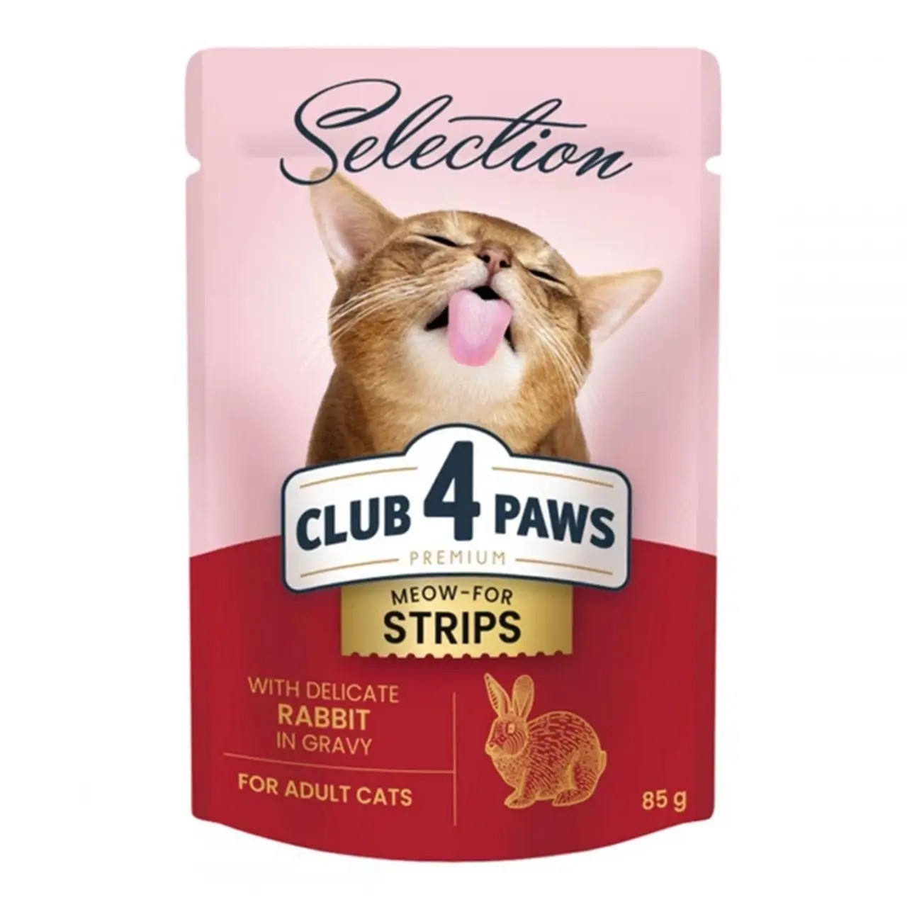 Вологий корм Club 4 Paws Selection зі смужками кролика в соусі 85 г Вологий корм Club 4 Paws Selection зі смужками кролика в соусі 85 г
