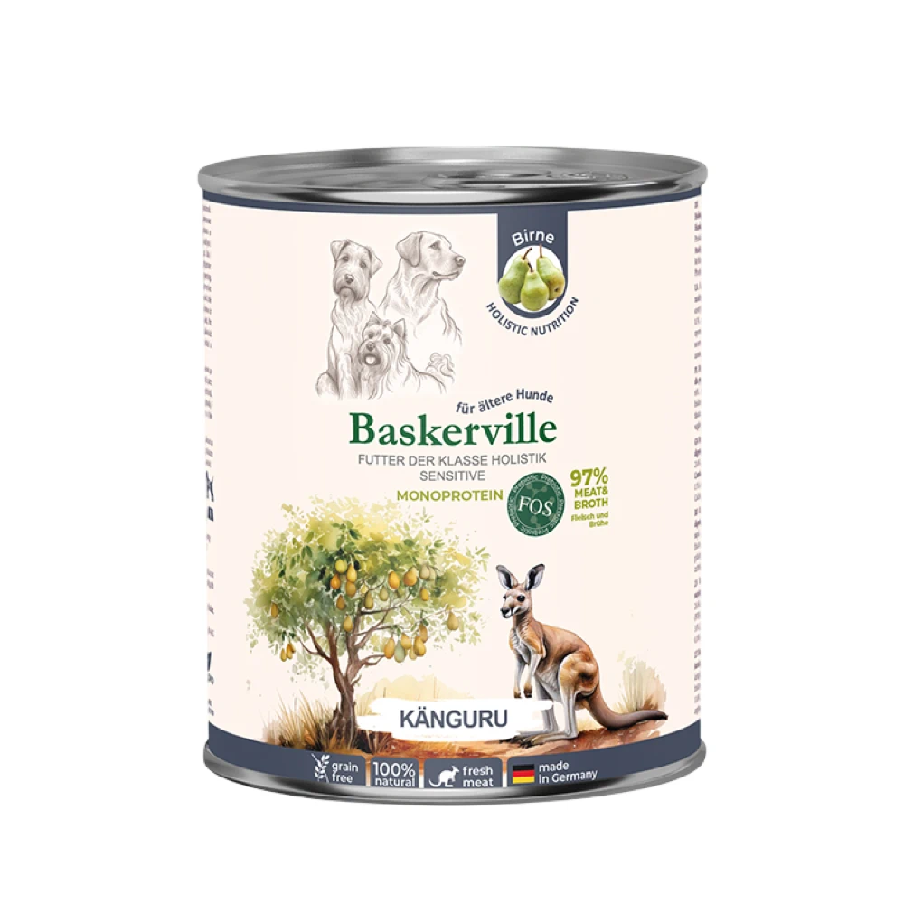 Консервований корм Baskerville Holistic кенгуру для собак з чутливим травленням та літніх собак 800 г