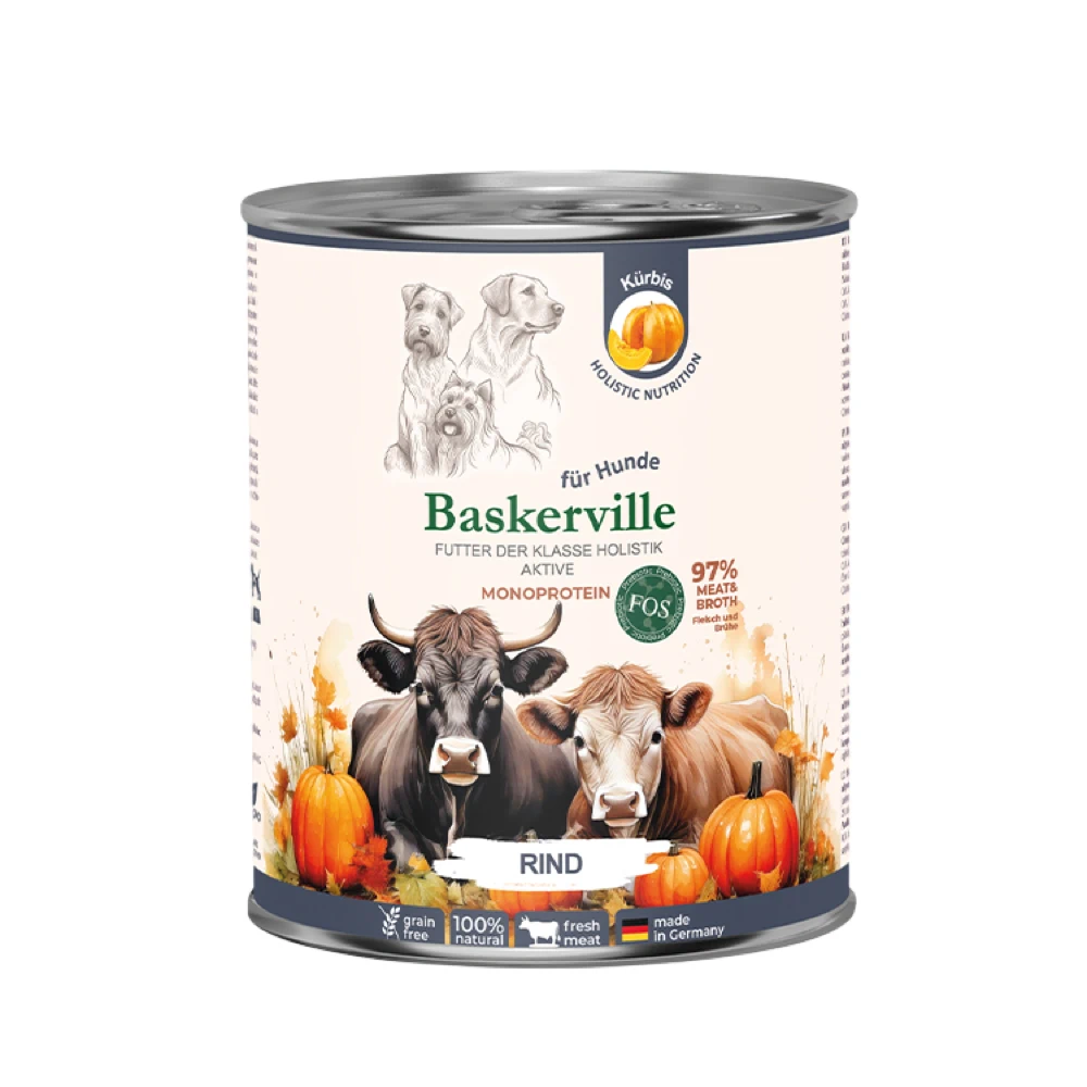 Консервований корм Baskerville Holistic яловичина для активних собак 800 г