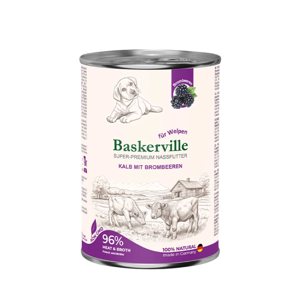 Консервований корм Baskerville телятина та ожина для цуценят 400 г