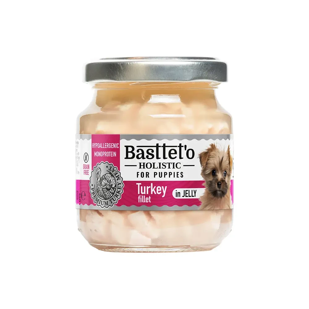 Вологий корм Basttet`o для собак Holistic шматочки філе індички в желе 130 г