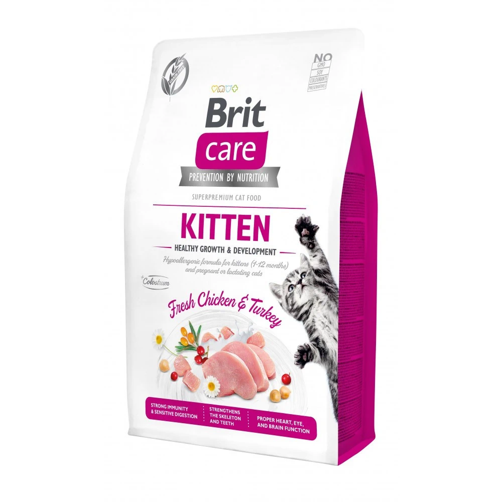 Сухий корм Brit Care Kitten сухий корм з куркою та індичкою 2 кг