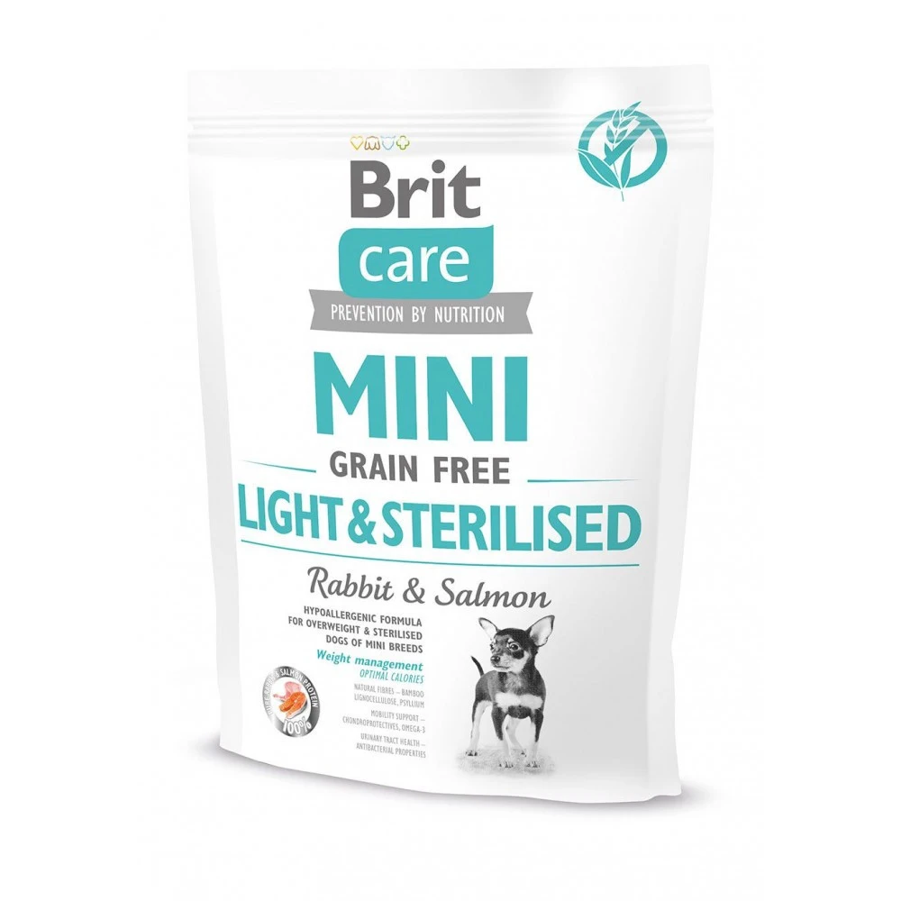 Сухий корм Brit Care Grain Free Mini Light & Sterilised для собак з кроликом і лососем 400 г