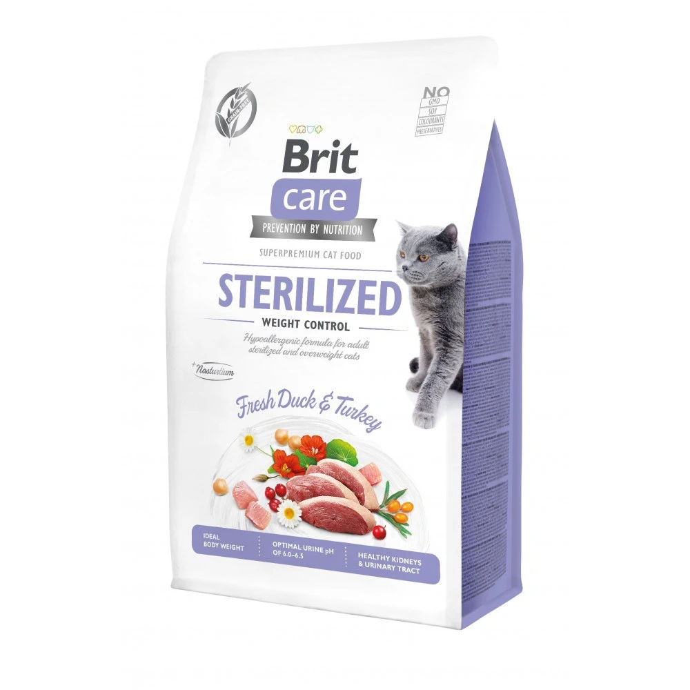 Сухий корм для котів Brit Care Cat Sterilized Weight Control качка та індик 400 г