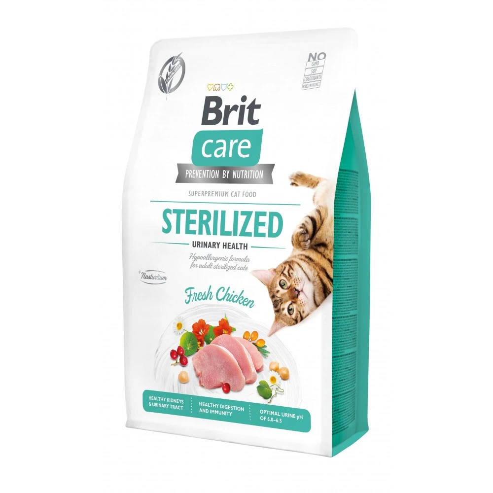 Корм сухий Brit Care Cat Grain Free Sterilized Urinary Health для стерилізованих котів з куркою 2 кг