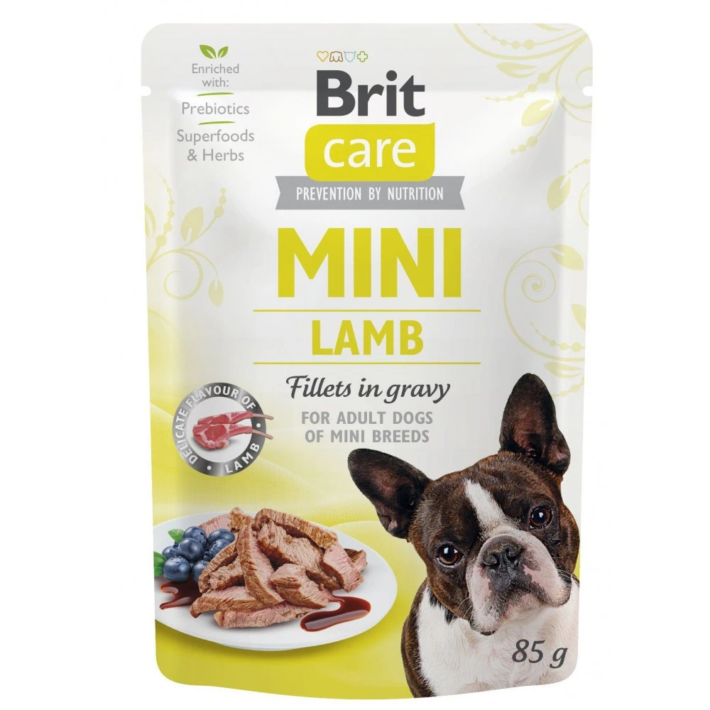 Корм вологий Brit Care Mini для дорослих собак філе з ягням в соусі 85 г