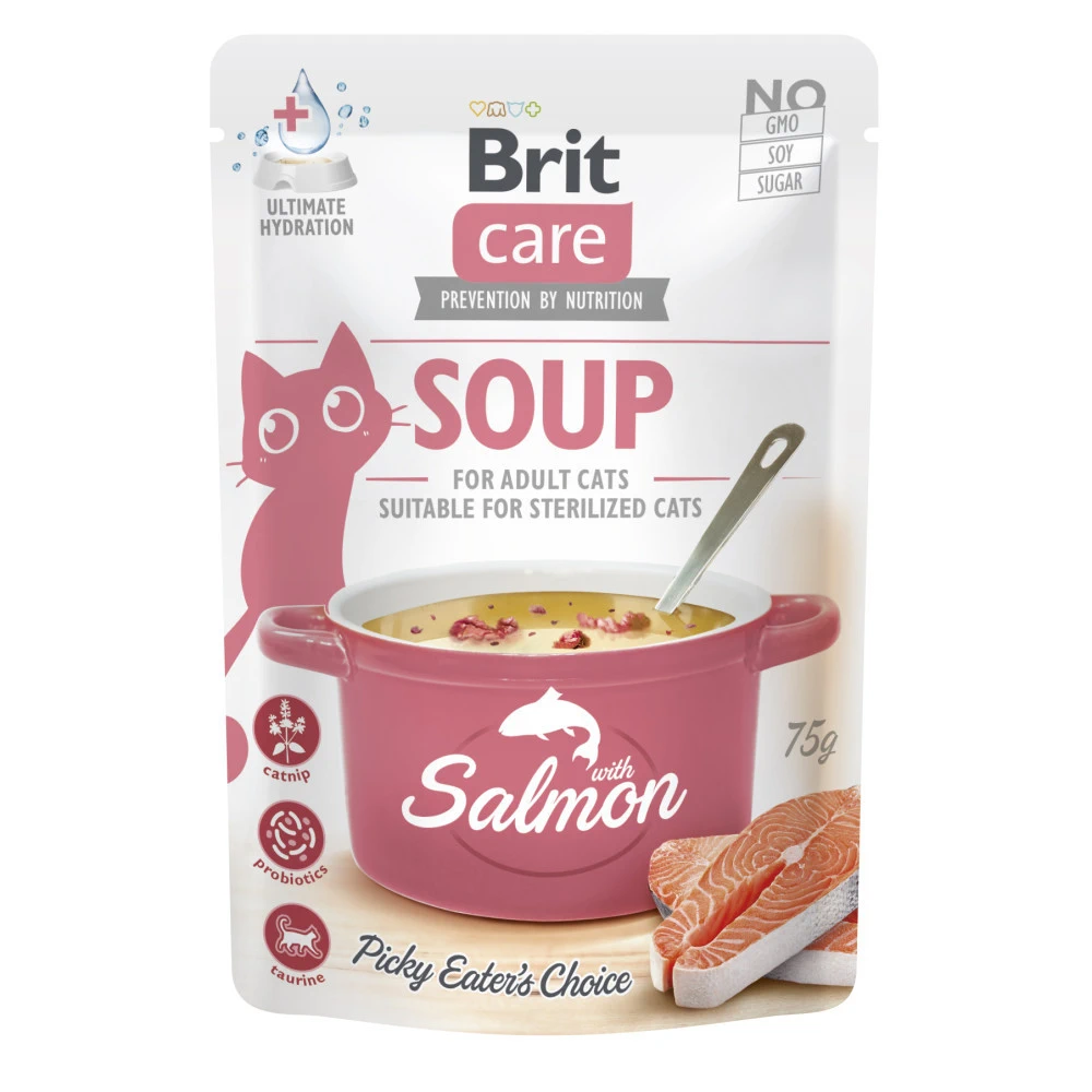 Корм вологий Brit Care Soup Salmon для котів суп з лососем 75 г