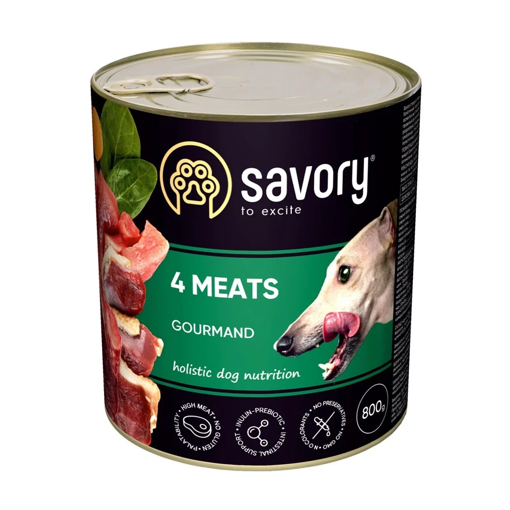 Вологий корм Savory Adult для собак м'ясне асорті 800 г
