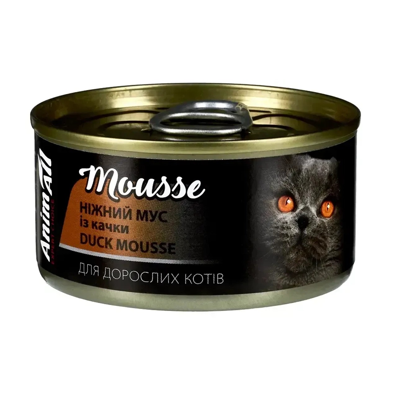 Вологий корм AnimAll Mousse для дорослих котів з качкою 80 г Вологий корм AnimAll Mousse для дорослих котів з качкою 80 г