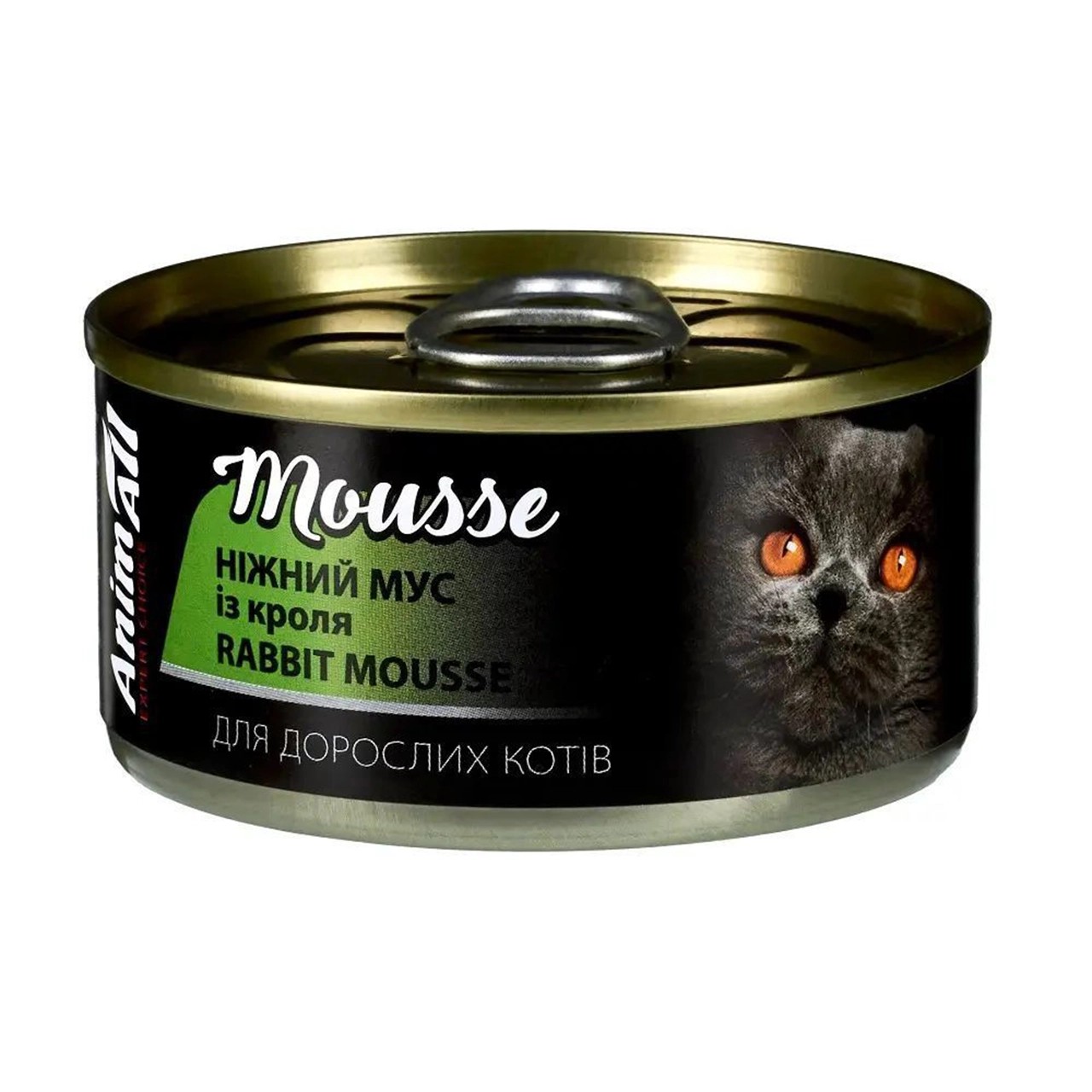 Вологий корм AnimAll Mousse для дорослих котів з кроликом 80 г Вологий корм AnimAll Mousse для дорослих котів з кроликом 80 г