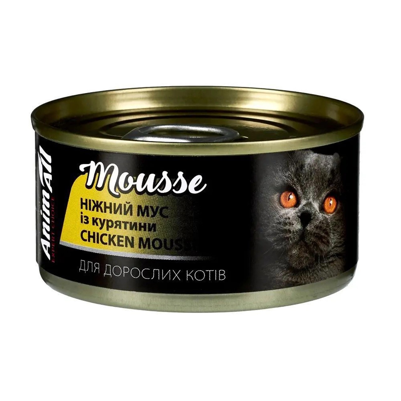 Вологий корм AnimAll Mousse для дорослих котів з курка 80 г Вологий корм AnimAll Mousse для дорослих котів з курка 80 г