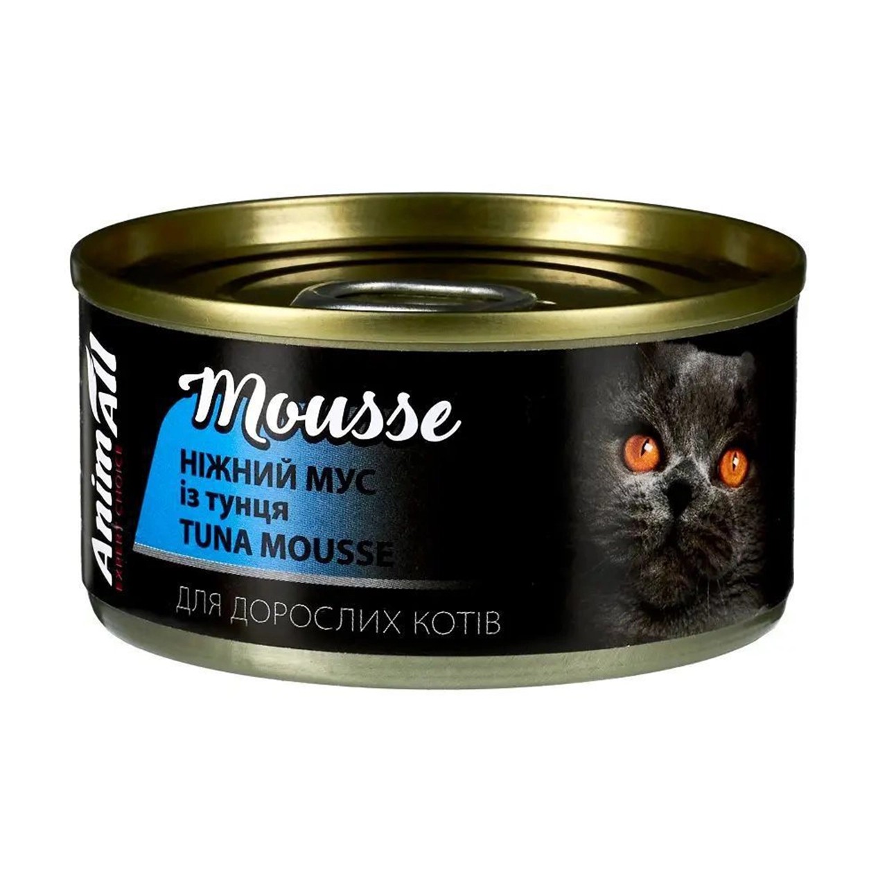 Вологий корм AnimAll Mousse для дорослих котів з тунцем 80 г Вологий корм AnimAll Mousse для дорослих котів з тунцем 80 г