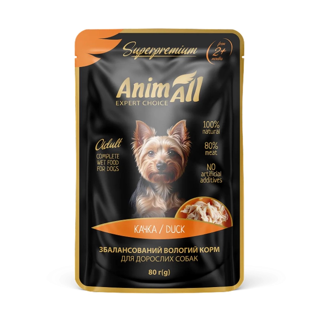 Вологий корм AnimAll для собак качка 80г Вологий корм AnimAll для собак качка 80г