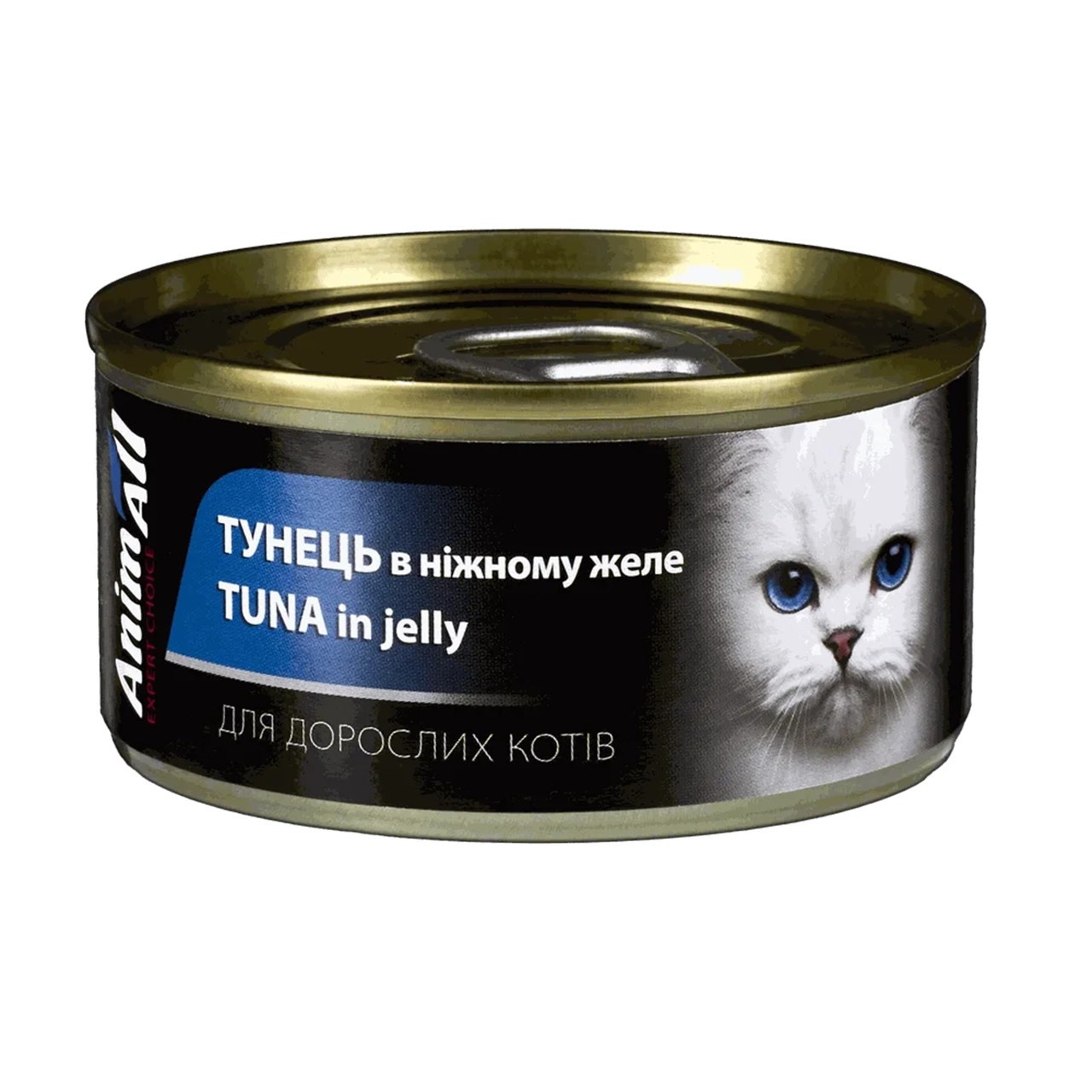 Вологий корм AnimAll для дорослих котів тунець в ніжному желе 85 г Вологий корм AnimAll для дорослих котів тунець в ніжному желе 85 г