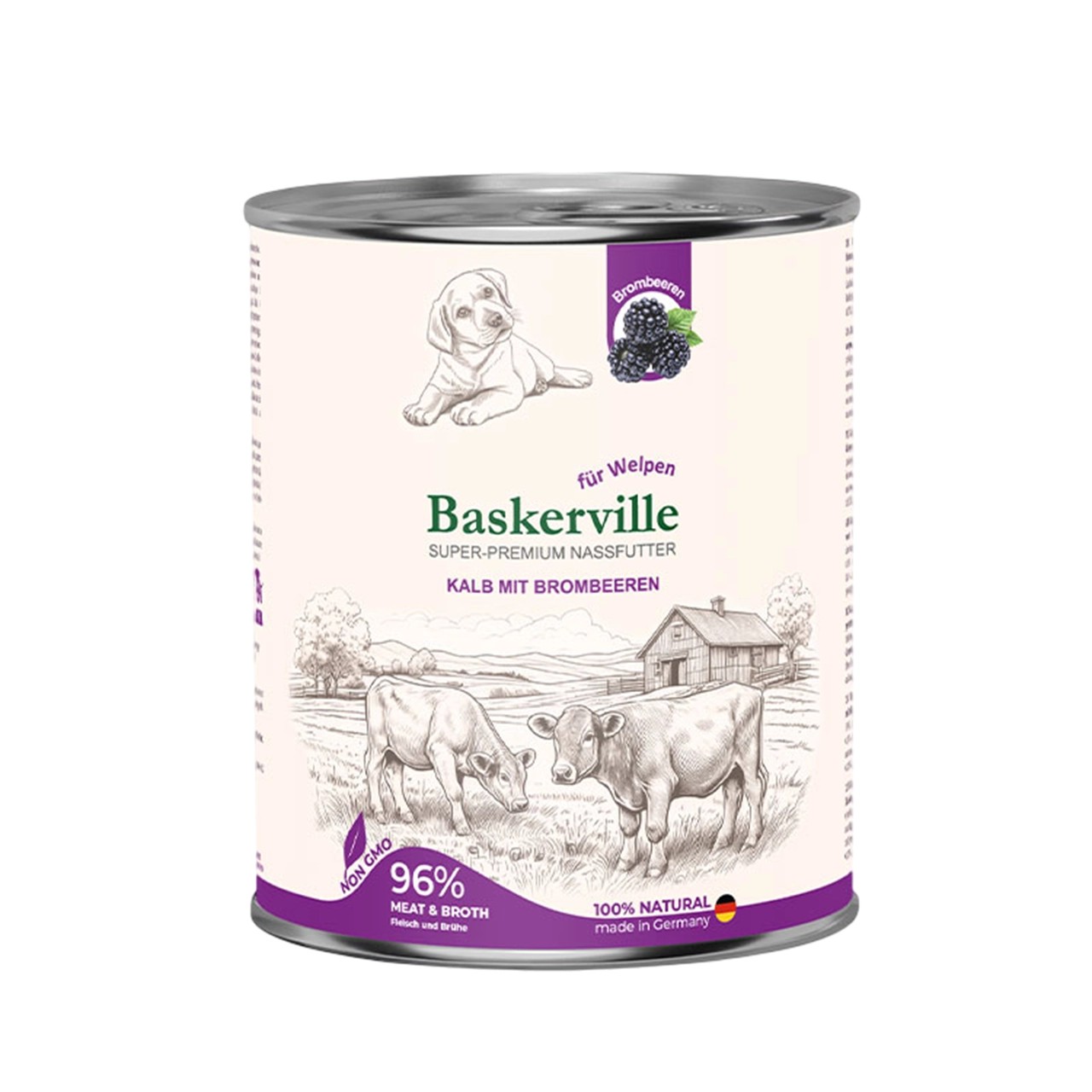 Вологий корм Baskerville для собак телятина та ожина 800 г Вологий корм Baskerville для собак телятина та ожина 800 г