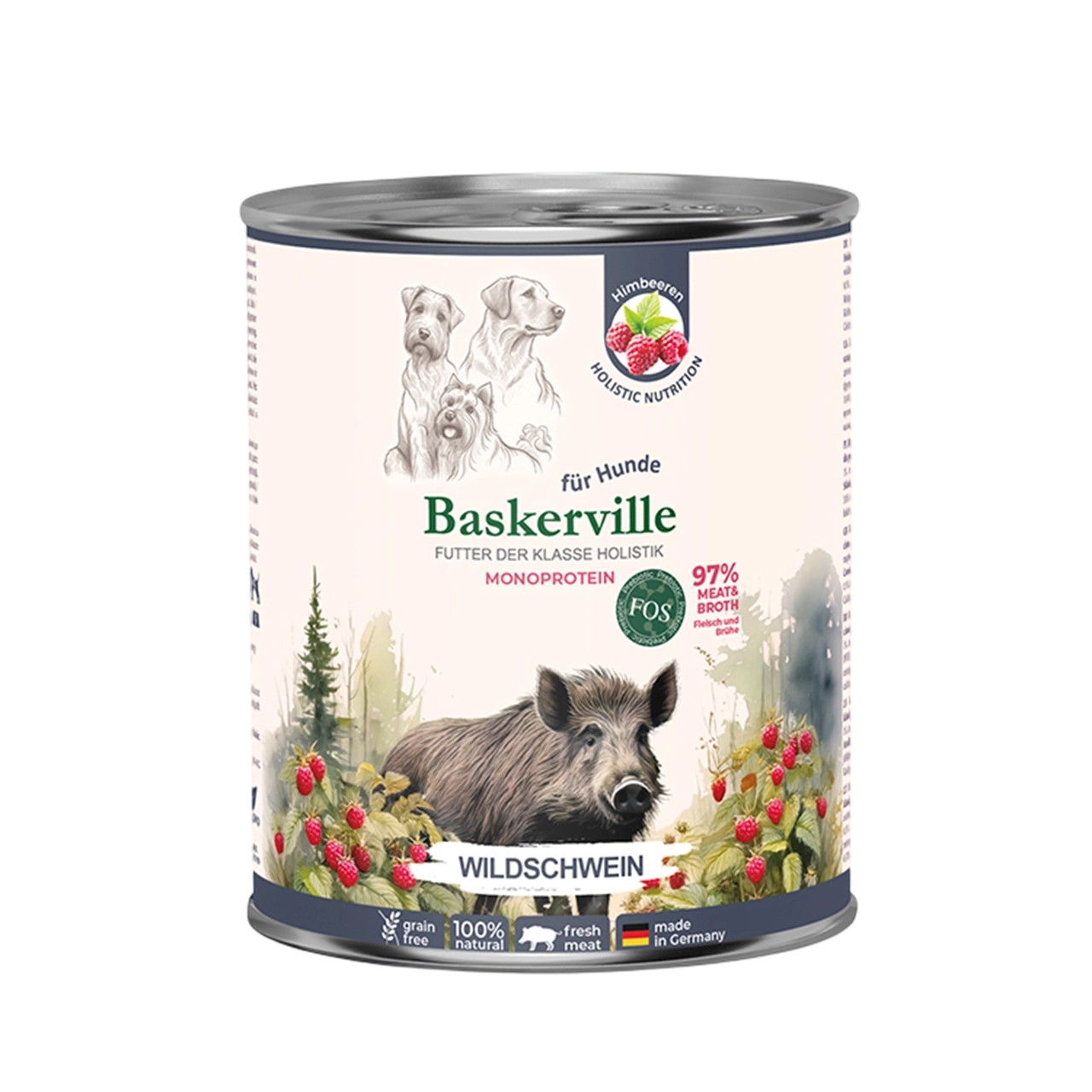 Вологий корм Baskerville Пребіо для собак дикий кабан з малиною 800 г Вологий корм Baskerville Пребіо для собак дикий кабан з малиною 800 г