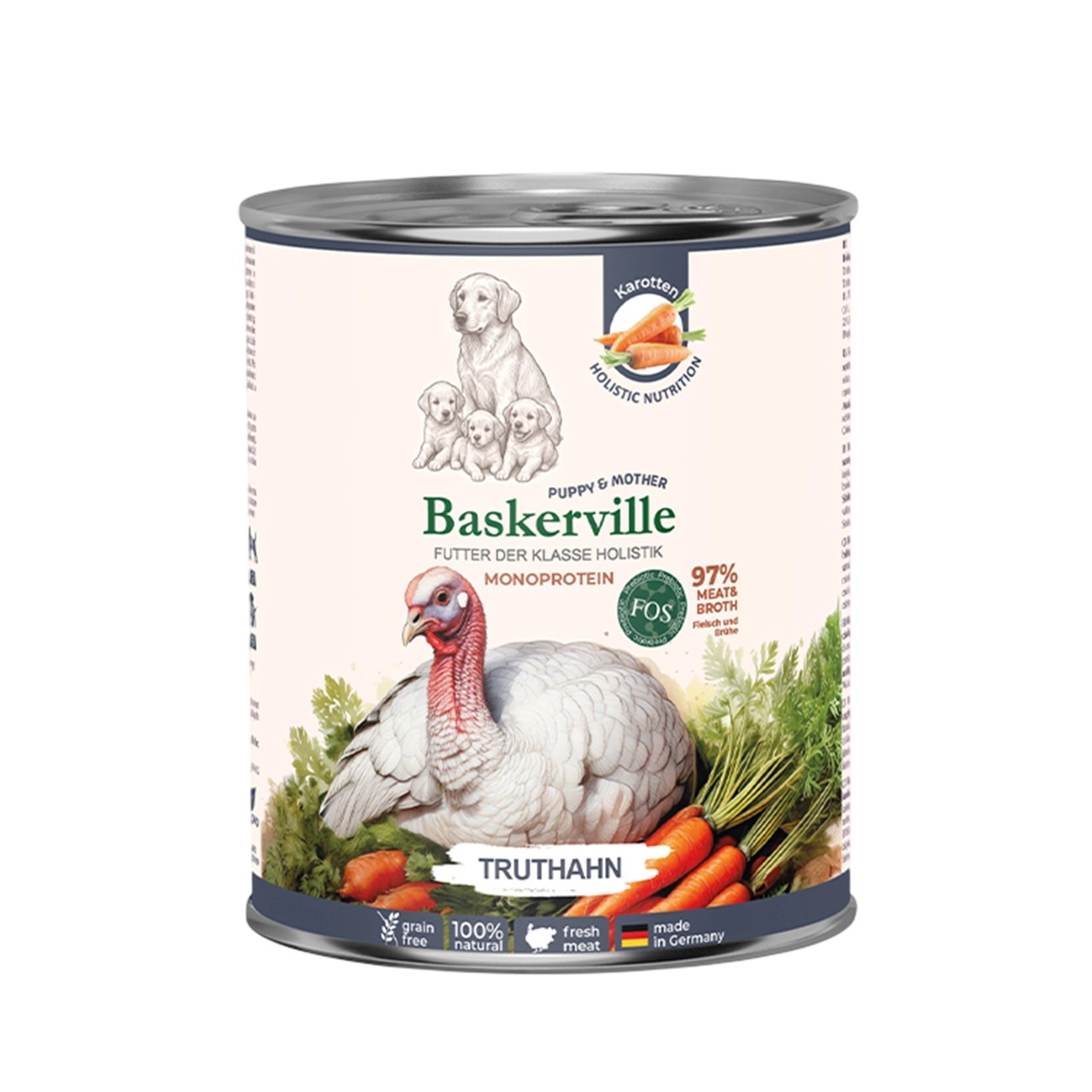 Вологий корм Baskerville Пребіо для цуценят та вагітних собак індичка з морквою 800 г Вологий корм Baskerville Пребіо для цуценят та вагітних собак індичка з морквою 800 г