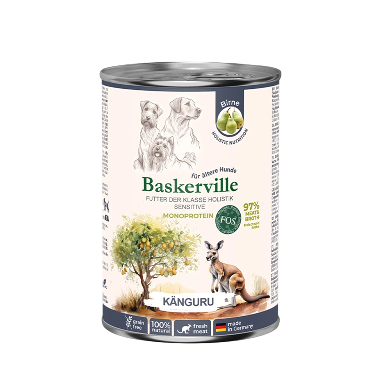 Вологий корм Baskerville Пребіо для дорослих собак кенгуру з грушею 400 г Вологий корм Baskerville Пребіо для дорослих собак кенгуру з грушею 400 г