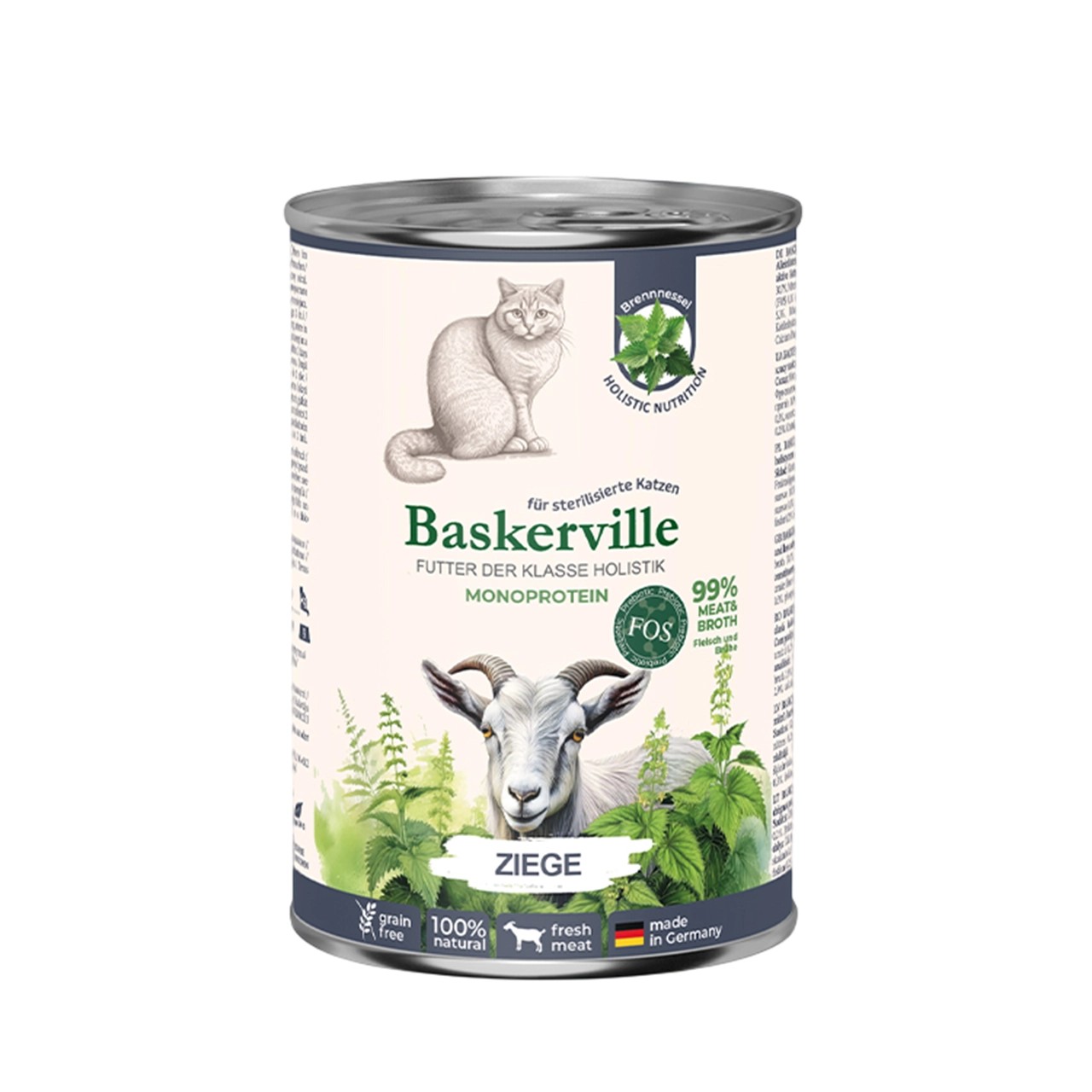 Вологий корм Baskerville Пребіо для стерелізованих котів коза з кропивою 400 г Вологий корм Baskerville Пребіо для стерелізованих котів коза з кропивою 400 г