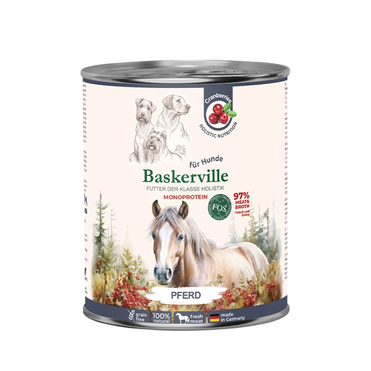 Вологий корм Baskerville Пребіо для дорослих собак кенгуру з клюквою 800 г Вологий корм Baskerville Пребіо для дорослих собак кенгуру з клюквою 800 г