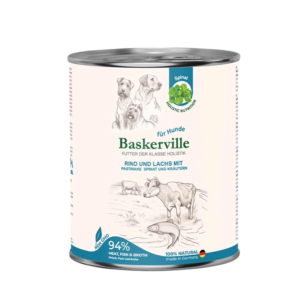 Вологий корм Baskerville Пребіо для дорослих собак яловичина та лосось з пастернаком, шпинатом та зеленню 800 г Вологий корм Baskerville Пребіо для дорослих собак яловичина та лосось з пастернаком, шпинатом та зеленню 800 г