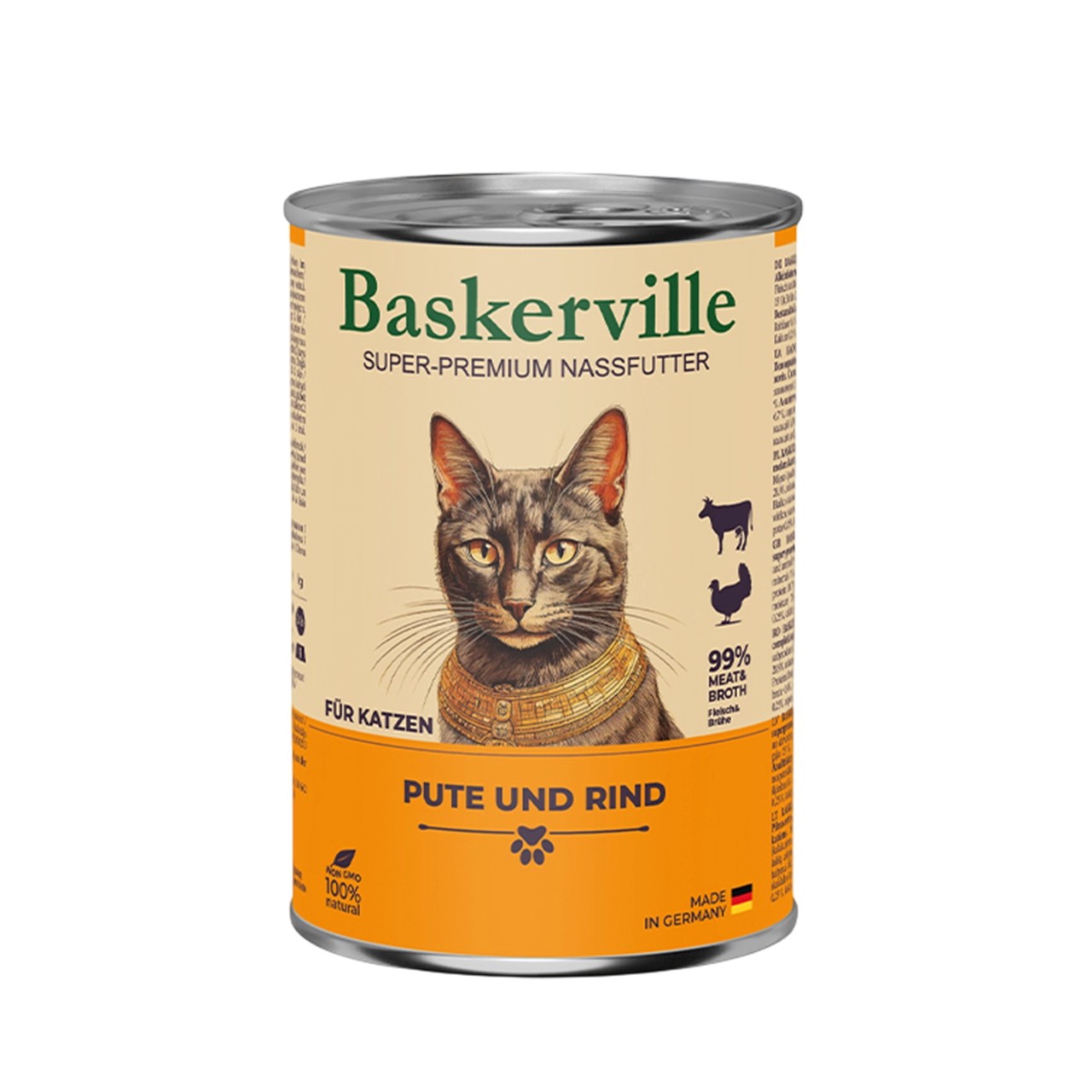 Вологий корм Baskerville для дорослих котів індичка та яловичина 400 г Вологий корм Baskerville для дорослих котів індичка та яловичина 400 г