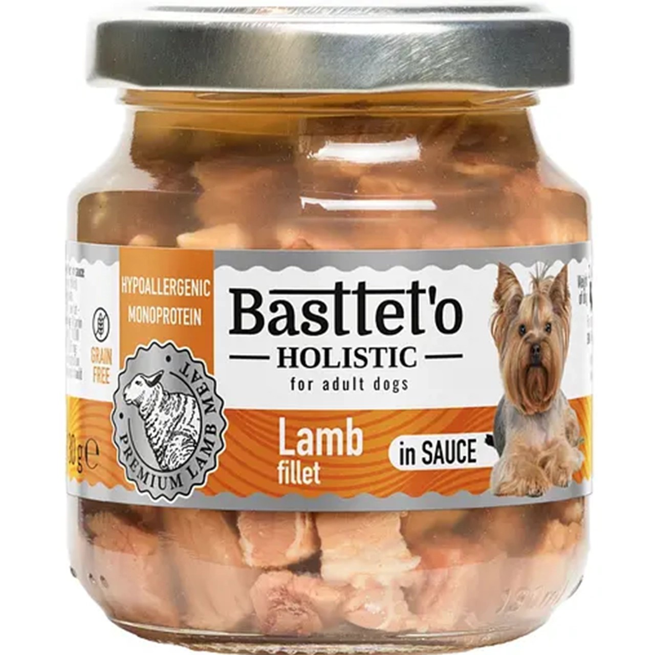 Вологий корм Basttet`o Holistic для дорослих собак шматочки філе ягня соусі 130 г Вологий корм Basttet`o Holistic для дорослих собак шматочки філе ягня соусі 130 г