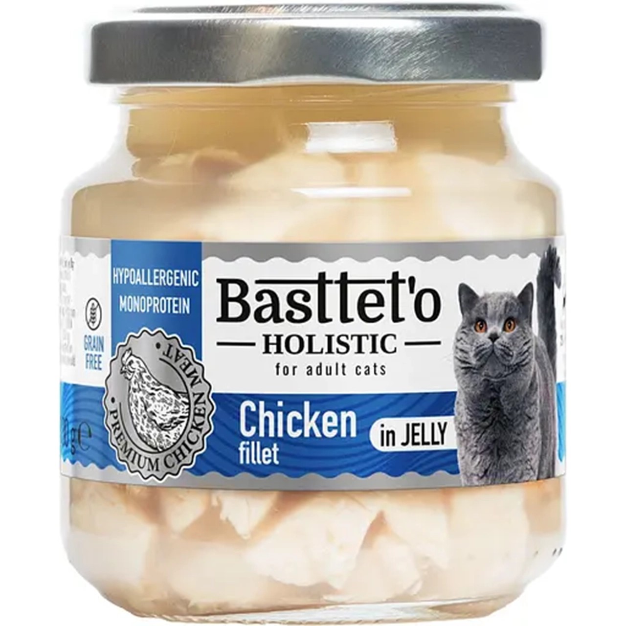 Вологий корм Basttet`o Holistic для дорослих котів філе курки в желе 130 г Вологий корм Basttet`o Holistic для дорослих котів філе курки в желе 130 г