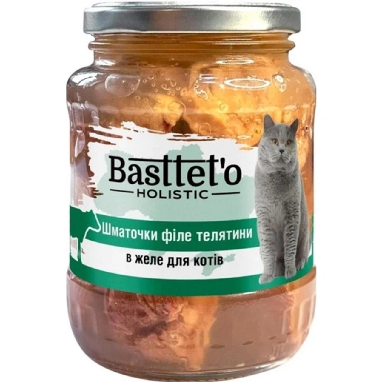 Вологий корм Basttet`o Holistic для дорослих котів філе телятини в желе 360 г Вологий корм Basttet`o Holistic для дорослих котів філе телятини в желе 360 г