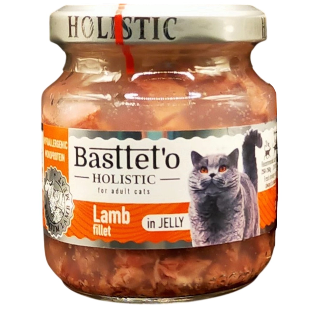 Вологий корм Basttet`o Holistic для дорослих котів філе ягня в желе 130 г Вологий корм Basttet`o Holistic для дорослих котів філе ягня в желе 130 г