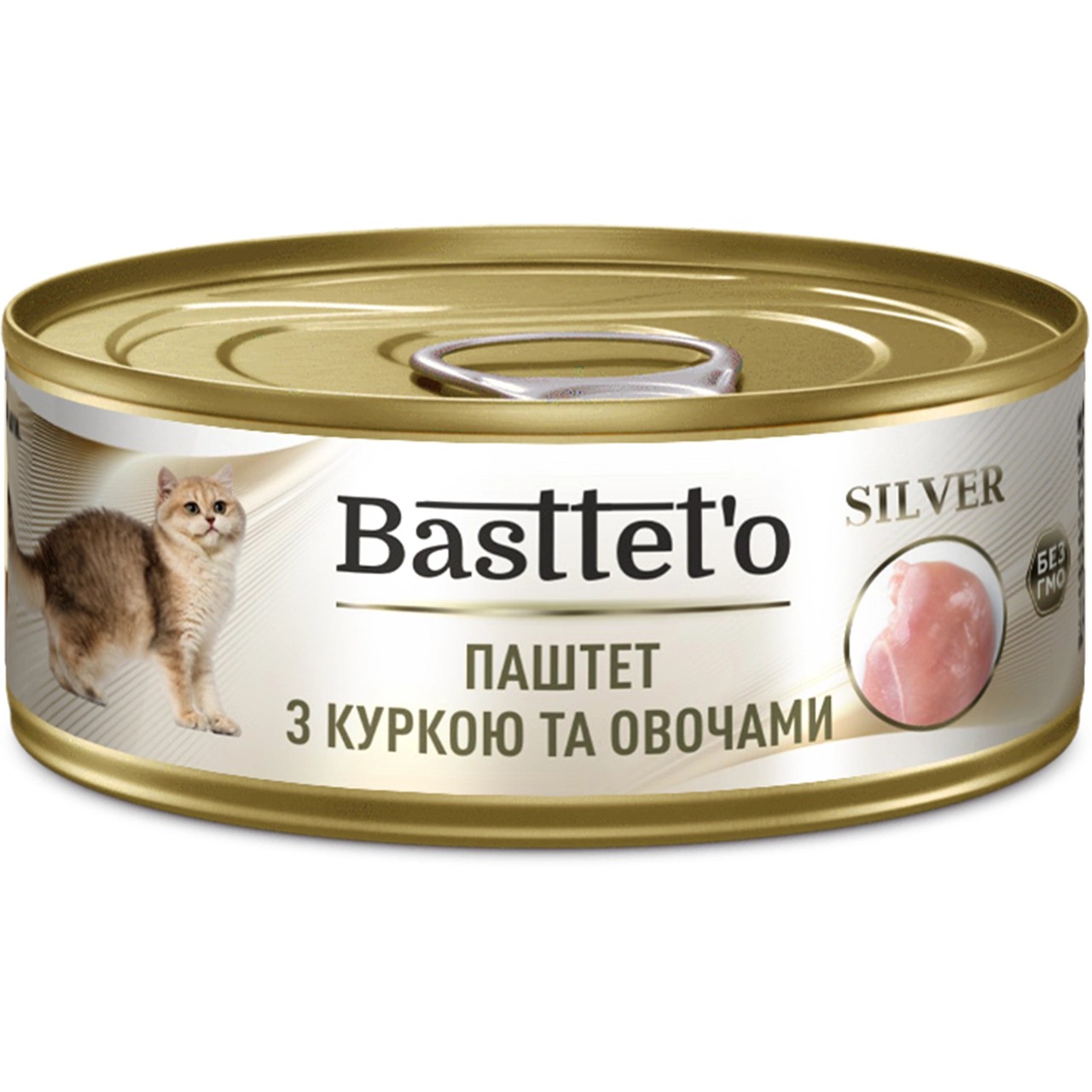 Вологий корм Basttet`o Silver для дорослих котів паштет з куркою та овочами 85 г Вологий корм Basttet`o Silver для дорослих котів паштет з куркою та овочами 85 г